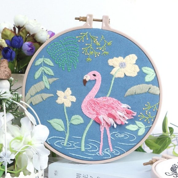 🎈3 for $25🎈Flamingo Embroidery Kit Full Kit, DYI - Picture 4 of 4